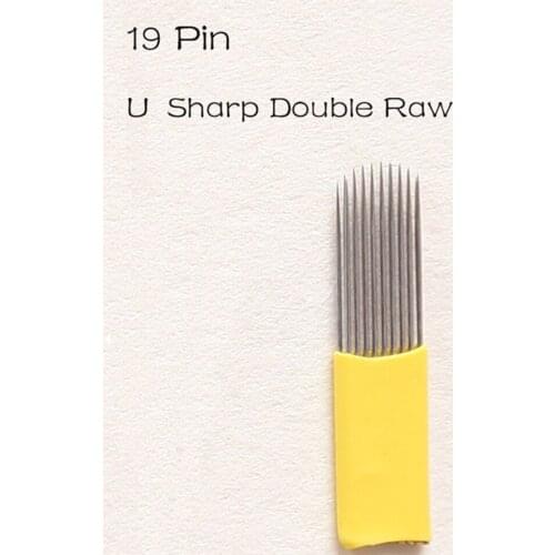 Double Deck 19 Prong U Blade Shading Microblading Needles SPMU Permanent Makeup Manual Eyebrow Tattoo Blade
