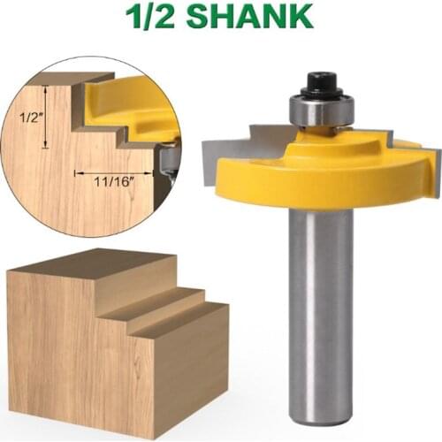High Quaity 1/2 Shank Milling Cutter Wood Cutters Picture Frame Stepped Rabbet Molding Router Bit C3 Carbide Tipped Wood Tool