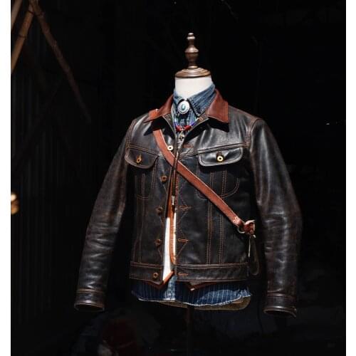 YR!Free shipping.Vintage style Storm Riders leather jacket.men outwear cowhide coat.classic casual leather clothes