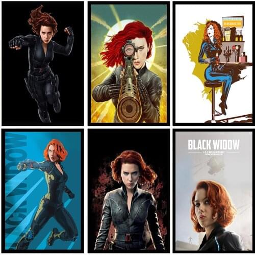 Marvel Movie Canvas Art Paintings Avengers Black Widow Poster and Print Wall Art Picture for Living Room Cuadros Home Decoration