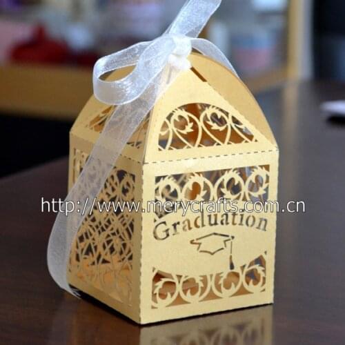 Graduation candy boxparty supplies,laser cut cupcake box for graduation party decoration