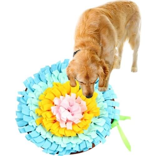 Round Dog Snuffle Feeding Mat Washable Training Piecing Blanket Pet Playing Toy Encourages Natural Foraging Skills Mat