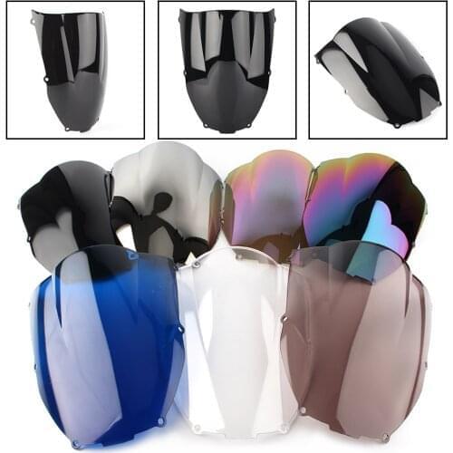Motorcycle Windscreen Double Bubble Windshield For Kawasaki Ninja ZX6R ZX-6R 2000 2001 2002 ABS Plastic