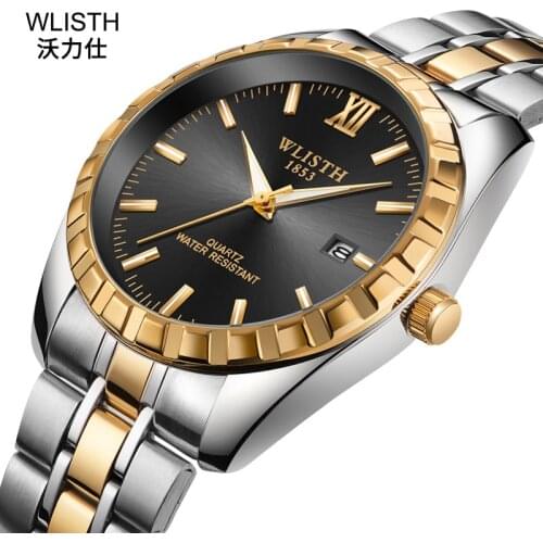 Fashion Wlisth Brand Waterproof Men Women Couples Quartz Luxury Style Watches Gold Clock Luxury Wristwatches Relogio Feminino