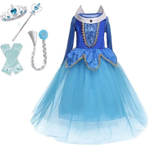 Fancy Princess Girls Dresses Cosplay Costume Children Carnival Halloween Chirstma Clothes Birthday Party Wear