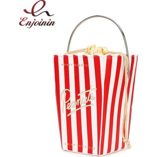 New Design Black & Red Striped Letters Design Fashion Women Handbag Shoulder Bag Bucket Bag Crossbody Bag Chain Purse Tote Bag