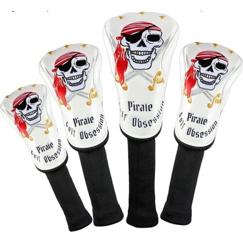 Pirate Thick PU Leather Golf UT Cover Headcover Golf Hybrid Headcover Utility Rescue Number Tag