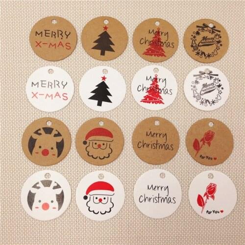 3x3cm Multi Style Kraft Paper Tags Hand Made With Love Tag for Jewelry Party Birthday Christmas Wedding Gift Box Hang Tag 100Pcs