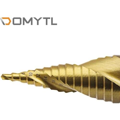 Step Drill Bit Triangular Shank Spiral Groove 4-12 4-20 4-32MM Wood Metal Hole Cutter Round Cone 6542 Slot Reaming Pagoda Drill