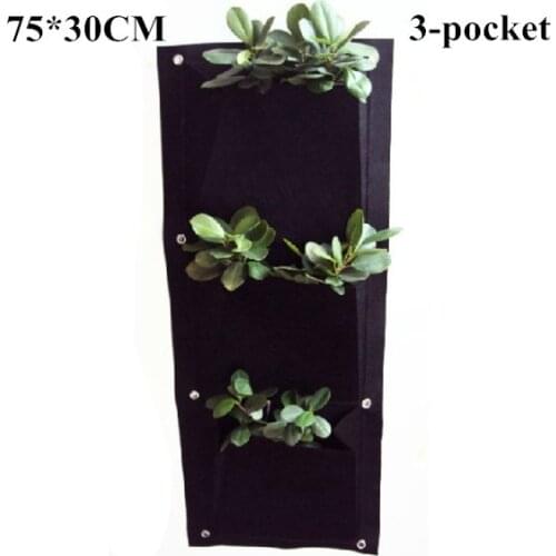 Vertical Wall-mounted polyester wall planting bags flower grow bag Living Indoor wall garden planter bags30*75cm 400g/m2