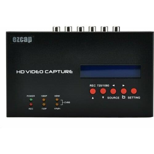 1080P HD Video Recorder Audio Video Capture Card With Display LCD Supports Scheduled Recording EZCAP 283S