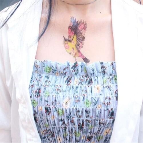 Little Fresh Waterproof Sticker Unicorn Dolphin Flying Crane Flamingo Cherry Blossom Full Body Tattoo Sticker