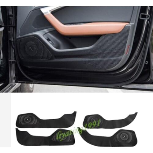 Carbon Fiber leather Door Anti Kick Pad Protective Trim For Audi A6 C8 2019-2020 Car Styling Accessories