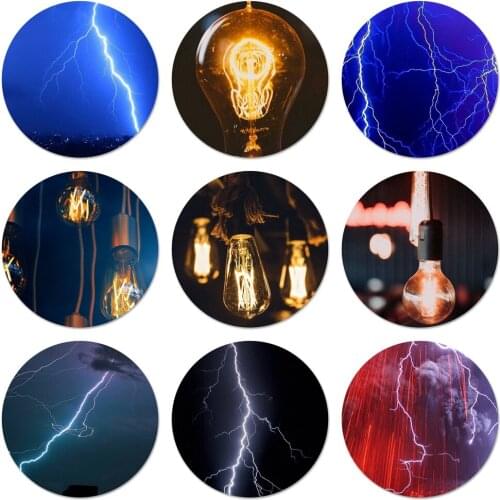 58mm electricity Icons Pins Badge Decoration Brooches Metal Badges For Backpack Decoration