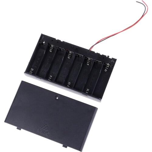 1PCS 8 AA Battery Holder With Switch Wire Leads On/off 8x1.5v 12V 8AA 2A Battery Case Storage Box Diy 8 Slot AA 8XAA 8 X AA