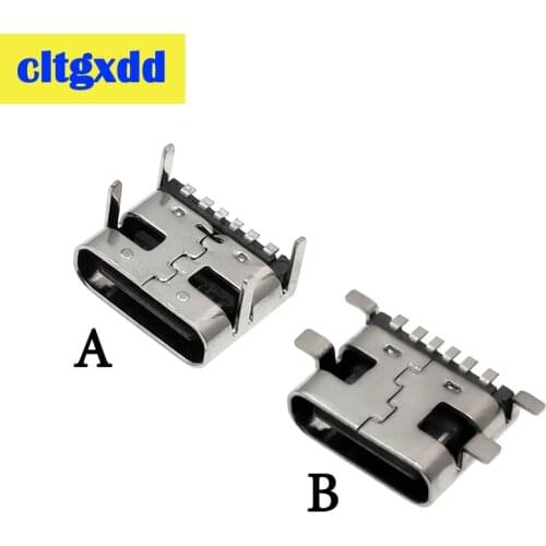 10pcs/lot USB Type C jack 6pin SMT Socket Connector USB 3.1 Type-C Female For PCB design DIY Charging Dock jack Data port
