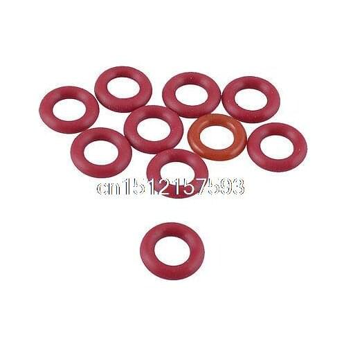 11mm x 6mm x 2.5mm Red Rubber O Shaped Rings Oil Seal Gasket Washer 10 Pcs