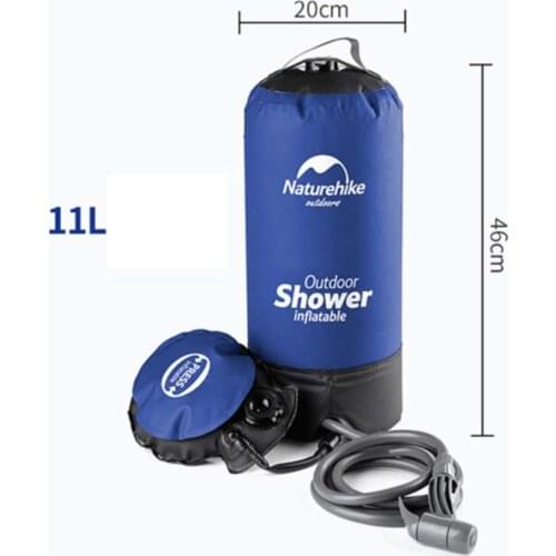 11L Portable Inflatable Outdoor Shower Bath Bag Folding Barrel Bucket Camping Hiking WaterBag Storage