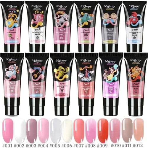 15ml Extend UV Nail Gel Extension Builder Led Gel Nail Art Gel Lacquer Jelly Acrylic Builder UV Poly Nail Gel 12color