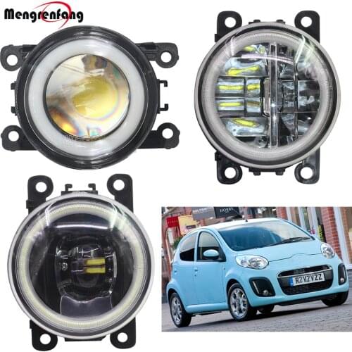2 X Car H11 Fog Light LED Halo Ring Angel Eye Daytime Running Light DRL 12V For Citroen C1 (PM_, PN_) Hatchback 2005 -2014