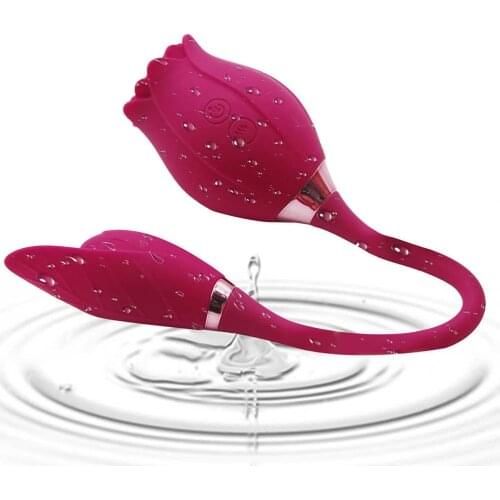 2 in 1 Rose Sucking Nipple Vibrator Vibrating Sex Toys for woman vagina clitoris stimulator waterproof G-Spot Silicone massager