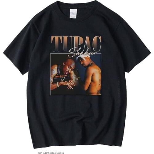 2pac Tupac Shakur Manga Vintage Unisex Black Tshirt Men Tshirts Retro Graphic T Shirts Cotton T Shirt Man Woman Tees Tops