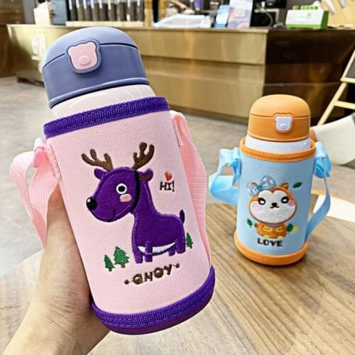 480ml Baby Animal Feeding Cup Stainless Steel Milk Thermos for Children Insulated hot water Bottle leak-poof thermal Cup