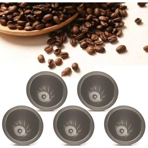 5Pcs/Set Disposable Refillable Coffee Filter Cup Capsule for Nespresso Vertuo