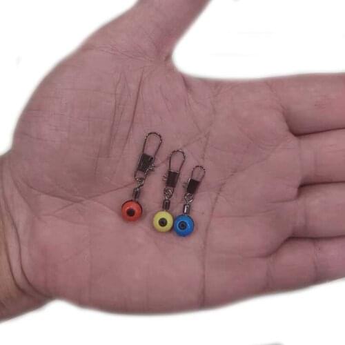 50pcs/lot Fishing Line Hook Swivels Shank Clip Connector Interlock Snap Sea Space Beans Lure Fishing Hooks Connector
