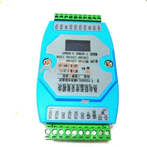 6 way PT100 PT1000 temperature acquisition module, temperature transmitter MODBUS, RTU