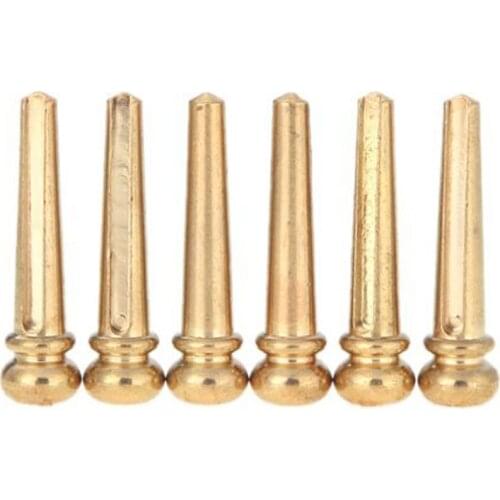 6 Pieces Brass Folk Acoustic Guitar Bridge Pin Peg Nail Metal