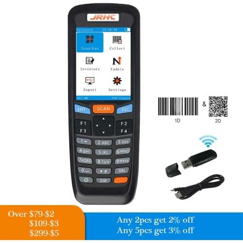 Wireless Barcode Scanner 1D 2D QR Handheld Inventory PDF417 Scanners Data Collector PDY code Reader Windowsleitor codigo barry