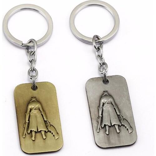 Bloodborne Pendant Keychain Geometric Ps4 Blood Source Curse Dog Brand Military Keychain Charm