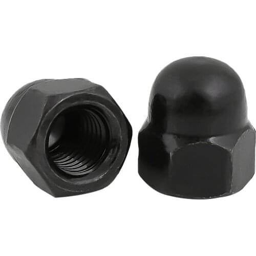 Black One-Body Cap Nut Half Round Hexagonal Cap Nut Cover-shaped Decorative Nut Ball Nut M3 M4 M5 M6 M8 M10 M12
