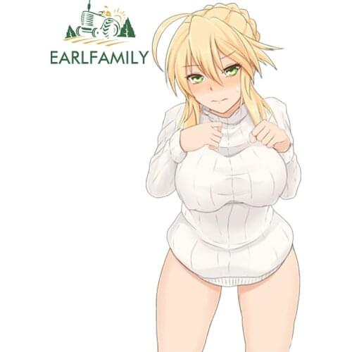 EARLFAMILY 13cm Sexy Shy Girl Fate Grand Order Artoria Pendragon Lancer Car Window Sticker Decal Waterproof Window Accessories