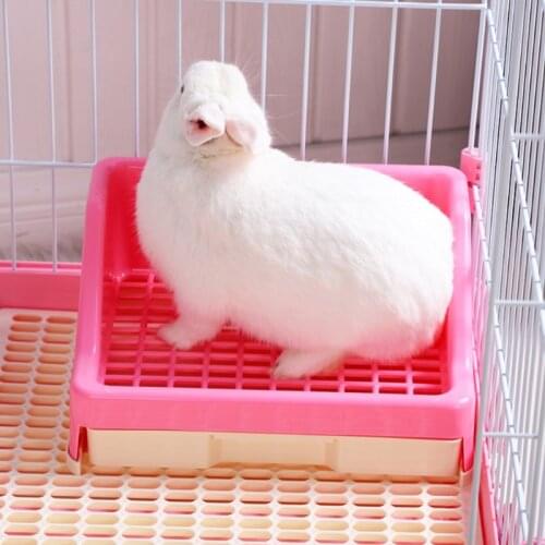 Rabbit Litter Box Drawer Litter Pan Plastic Grid Bunny Supplies Small Pet Waste Station for Small Animals Cage Accessories