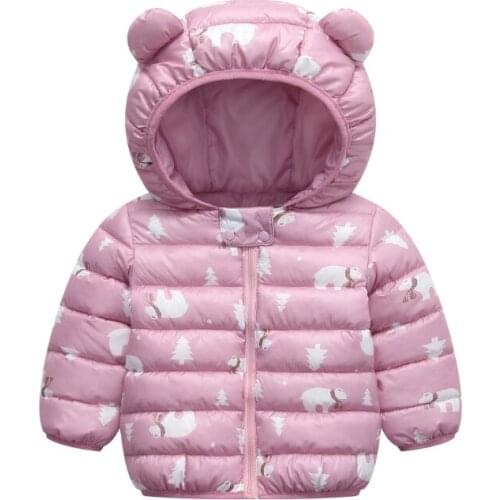 Toddler Baby Girls Jacket Autumn Winter Warm Cartoon Bear Coat For Girl Warm Hooded Outerwear Christmas Present For Kids