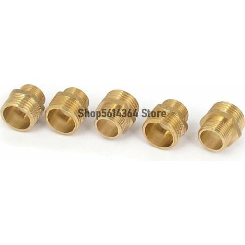 5 Pcs 1/2BSP to 3/8BSP Male Thread Brass Pipe Hex Nipple Fitting Quick Adapter