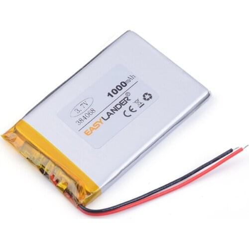 Lithium rechargeable battery 384068 1000mAh for MP4 MP5 GPS toys battery