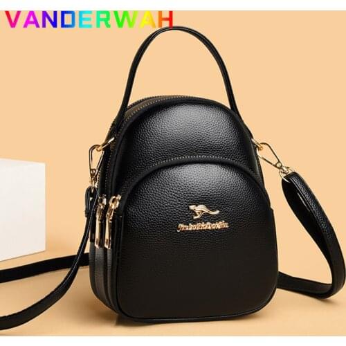 Multifunctional Ladies Crossbody Bags 3 Layers Fashion Shoulder Bags High Quality Pu Messenger Bags Casual Letter Design Handbag