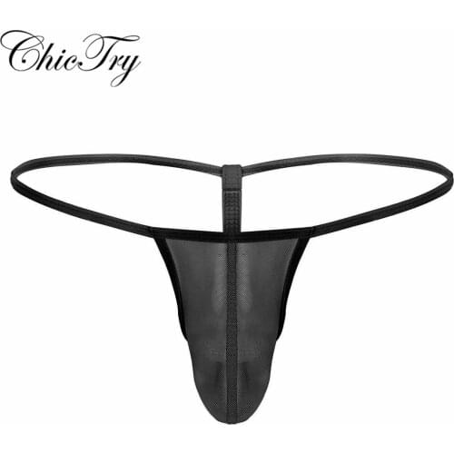 Sexy Male Mens Lingerie Thongs G-string See Through Mesh Bulge Pouch Bikini G-string Thong Underwear Jockstrap Underpants