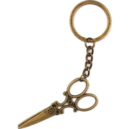 New Retro Jewelry Mini Sewing Scissors Keychain Fashion Designer Gift Key Chain Vintage Bronze DIY Handmade Souvenir