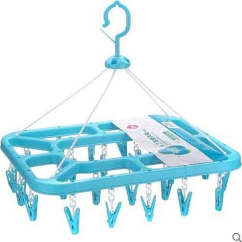 Clotheshorse plastic clip balcony more children more large square wind underwear, socks clothes-horse 24 clips