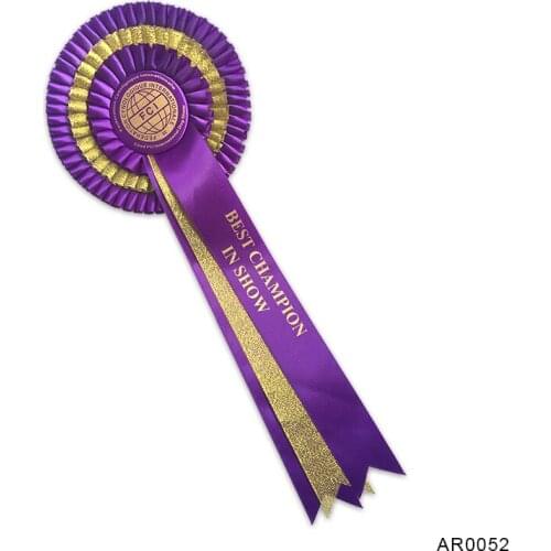 Wholesale Printed Custom Logo Award Ribbon Rosette Horse Ribbon For Horse Race