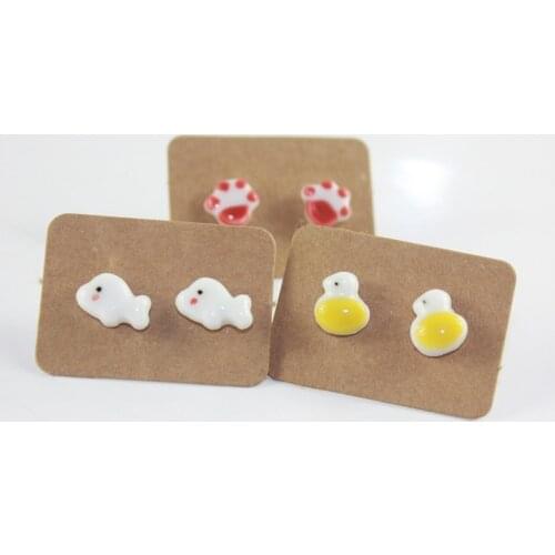 Miredo jewelry wholesale new fashion stud ceramic earrings flower stud vintage earring anime for women #1716