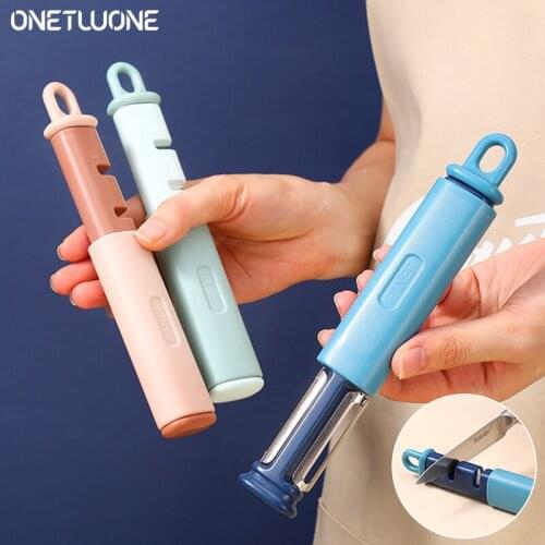 Vegetable Peeler Kitchen Vegetable Fruit Potato Grater With Tungsten Steel Sharpener Flat Serrated Multifunctional Peelers