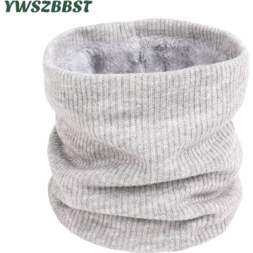 New Autumn Winter Scarf for Women Men Unisex Girls Boys Outdoor Warm Velvet Striped Ring Scarves Thick Elastic Knitted Mufflers