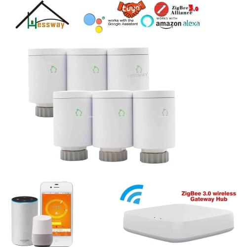 HESSWAY WIFI tuya zigbee temperature thermostat valve for smart gateway control Radiant Floor Heating