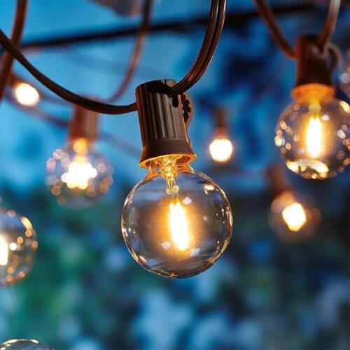 G40 Tungsten Lamp Bulb 15m 10/25/30 LED String Lights Garland Glass Ball Lights Bulbs Indoor Outdoor Patio Party Festival Decor
