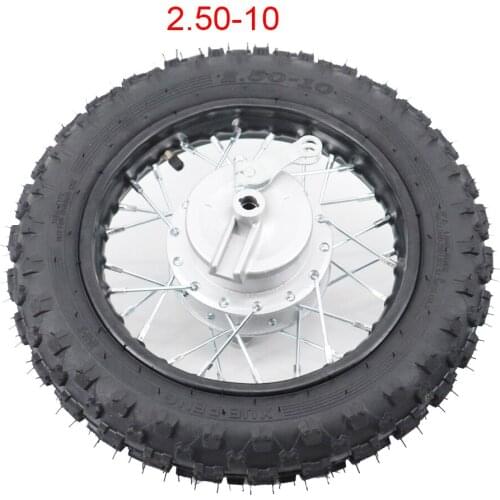 2.50-10 Front Rear 10 inch Steel Wheel 28 Spoke Rims Drum Brake hub for CRF50 dirt pit bike motocross off road motorcycle